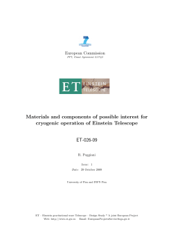 Materials and components of possible interest for cryogenic