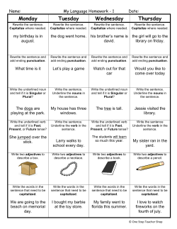 My Language Homework - 2nd Grade