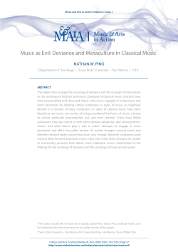 Music as Evil: Deviance and Metaculture in Classical Music*
