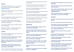 Monday Tuesday Wednesday Thursday