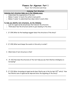 Flowers for Algernon: Part 1 - Reeths