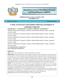 A study on electrolyte abnormalities following