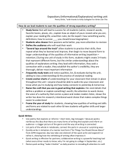 Expository (Informational/Explanatory) writing unit