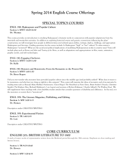 Spring 2014 Course Descriptions