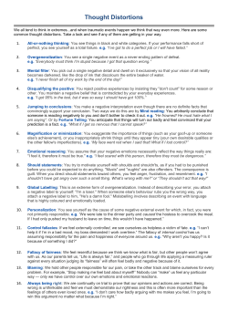 Identifying and Fixing Thought distortions : PDF Version