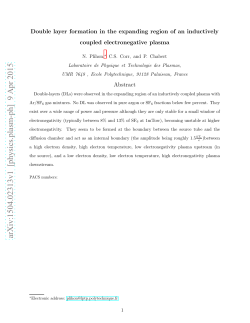 Double layer formation in the expanding region of an inductively