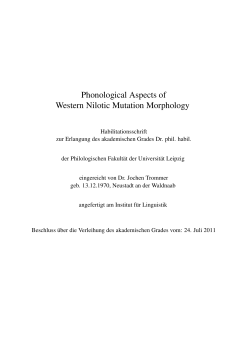 Phonological Aspects of Western Nilotic Mutation Morphology