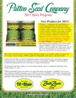 2011 Sales Program - Patten Seed Company