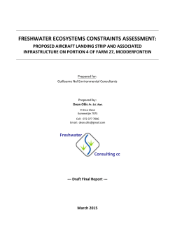 FRESHWATER ECOSYSTEMS CONSTRAINTS ASSESSMENT: