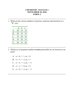 FA 2010 Exam 1 - Chemistry Courses