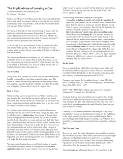 The Implications of Leasing a Car