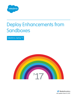 Deploy Enhancements from Sandboxes