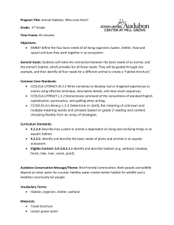 Program Title: Animal Habitats: Who Lives Here? Grade