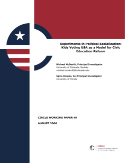 Experiments in Political Socialization