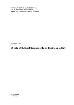 Effects of Cultural Components on Business in Italy