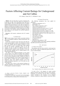 Factors Affecting Current Ratings for Underground and Air Cables