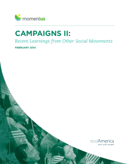 Campaigns II: Recent Learnings from Other Social Movements