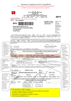 Specimen of Completed BIR56A - Inland Revenue Department 稅務局