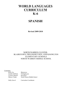 k-6 spanish curriculum - Knowlton Township Elementary School