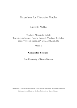 Exercises for Discrete Maths - Faculty of Computer Science