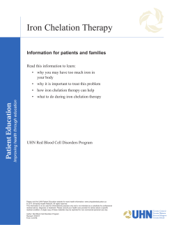 Iron Chelation Therapy - the University Health Network