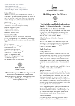 Holding on to the Silence - St James`s Church, Piccadilly