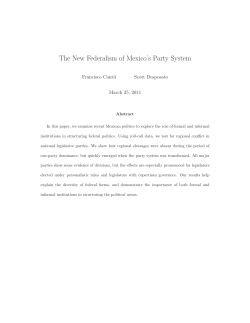 The New Federalism of Mexico`s Party System
