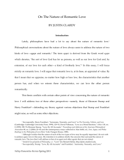 On The Nature of Romantic Love