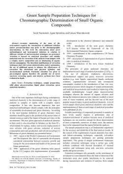 Green Sample Preparation Techniques for Chromatographic