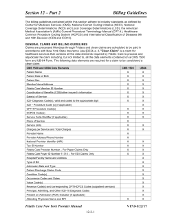 Section 12 – Part 2 Billing Guidelines
