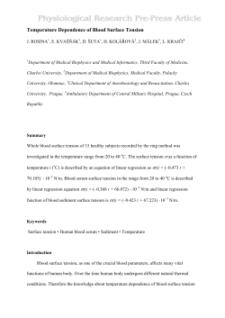 Temperature Dependence of Blood Surface Tension