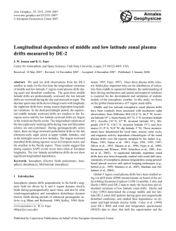 Longitudinal dependence of middle and low latitude zonal plasma
