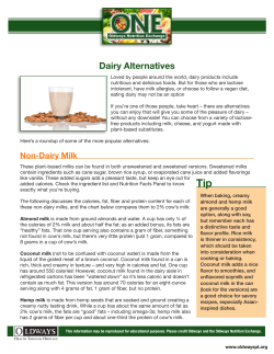 Dairy Alternatives