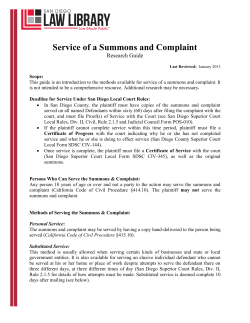 Service of a Summons and Complaint