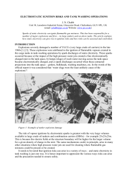 Electrostatic Ignition Risks and Tank Washing Operations