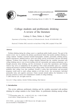 College students and problematic drinking: A review of