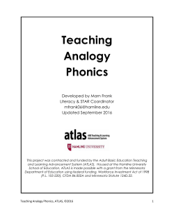 Teaching Analogy Phonics