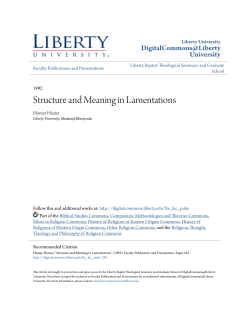 Structure and Meaning in Lamentations