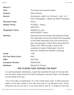 THE FLOODS THAT CARVED THE WEST