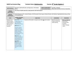 SASD Curriculum Map Content Area: Mathematics Course: 8 Grade