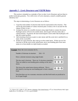 Appendix I &ndash; Lewis Structures