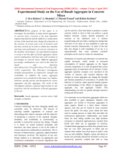 Experimental Study on the Use of Basalt