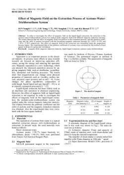 Effect of Magnetic Field on the Extraction Process of Acetone