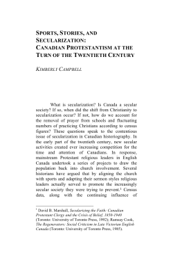 sports, stories, and secularization: canadian protestantism at the turn