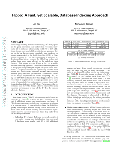 Hippo: A Fast, yet Scalable, Database Indexing Approach