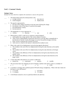 Unit 2 - Constant Velocity
