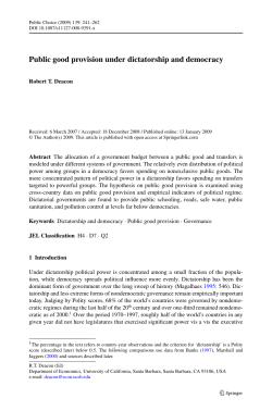 Public good provision under dictatorship and democracy