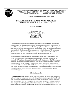 ECLECTIC DISASTER SOCIAL WORK PRACTICE