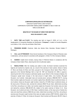 Minutes of the Board of Directors&acute; Meeting - Capital Stock - GPA-RI