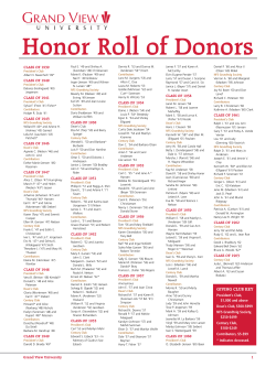 Honor Roll of Donors - Grand View University